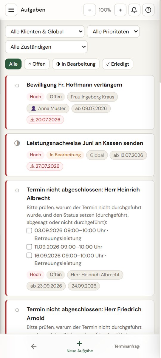 Aufgaben – Mobil