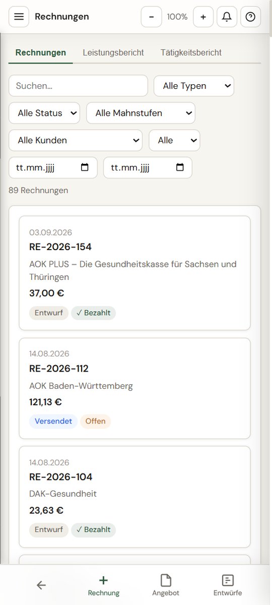 Rechnungen – Mobil